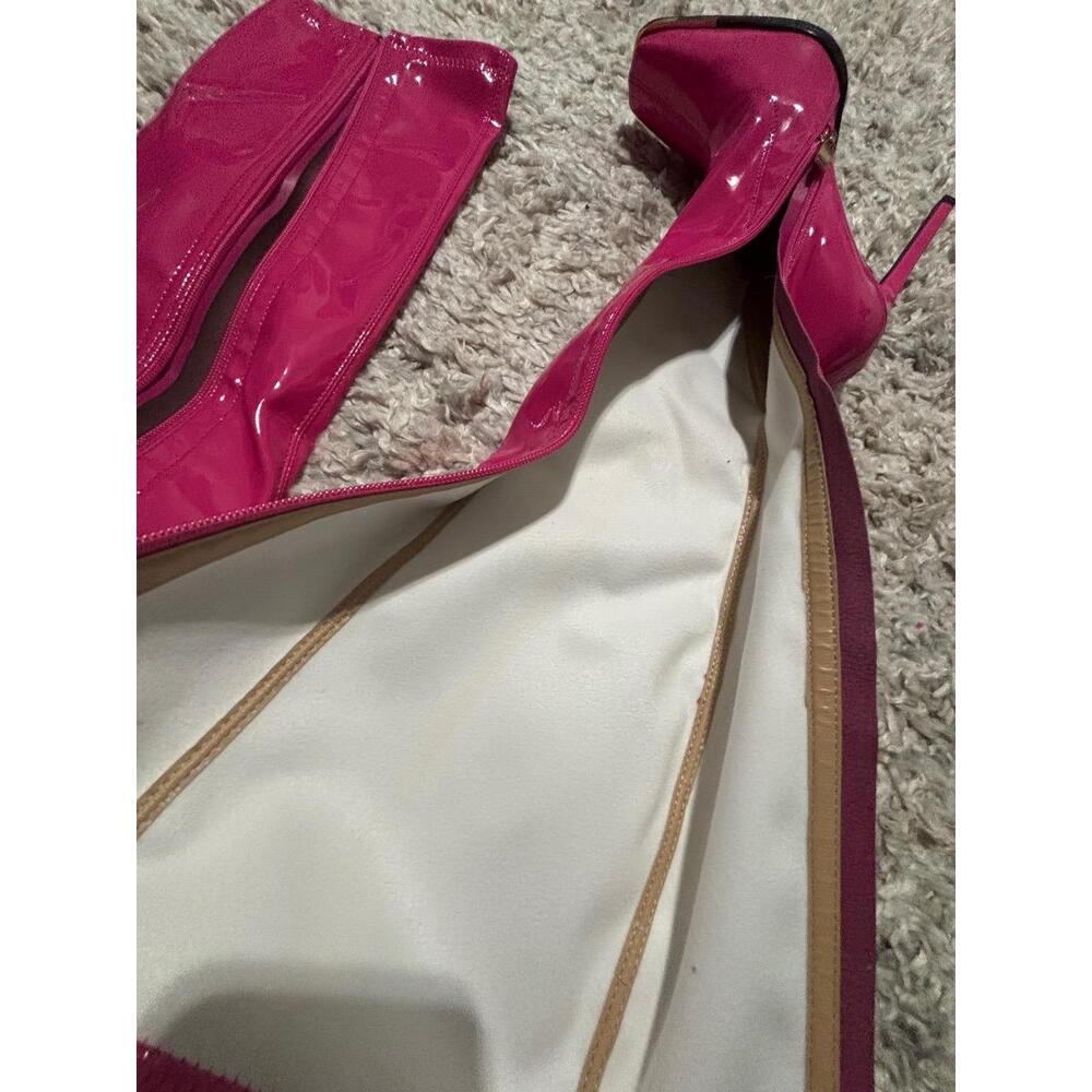 Pink Knee high Stiletto Patent Leather boots! Size 7. Brand new! Hot sexy - Picture 15 of 16
